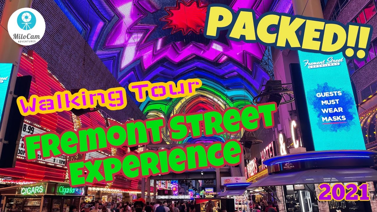 PACKED! 🤩 Walking Tour of The Fremont Street Experience 📸 - YouTube