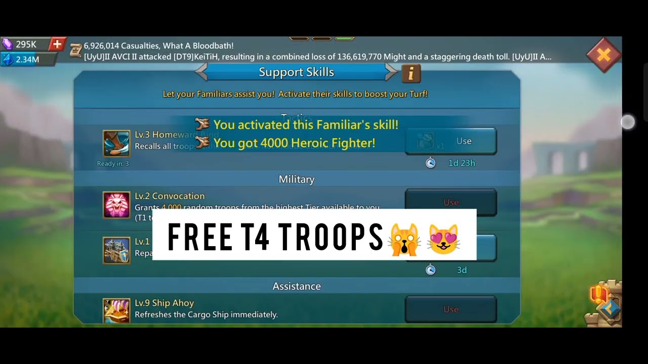 free troops t4 : LORDS MOBILE hell drider skill