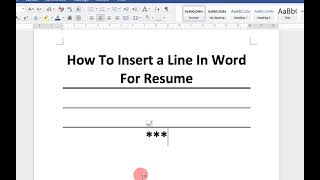 How To Insert a Line In Word For Resume screenshot 4