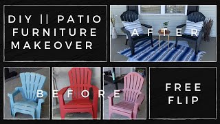 DIY FREE PLASTIC PATIO FURNITURE MAKEOVER || REPAIR AND PAINT FOR CHEAP || EASY FURNITURE FLIP