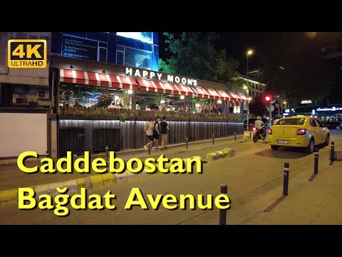 Bağdat Street Walking Tour 4K UHD 50fps | Night walk Caddebostan - Şaşkınbakkal