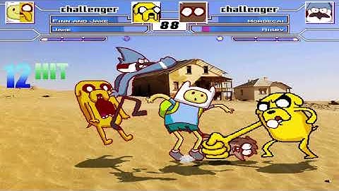Finn and Jake VS Mordecai and Rigby EPIC FIGHT!
