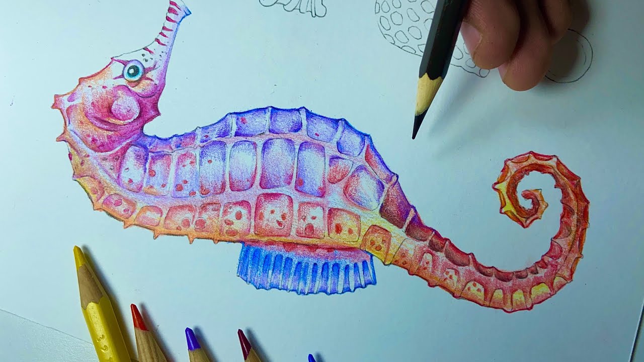 Etcetera - Cavalo marinho Desenho em pontilhismo feito com caneta