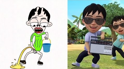 Goyang Upin & Ipin  drawing meme | Upin ipin funny drawing cartoon video 