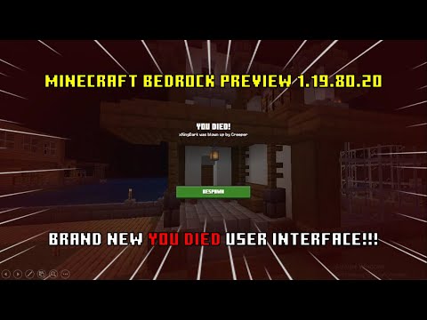 This is Minecraft Bedrock BRAND NEW "You Died" Screen! - Minecraft Bedrock Preview v1.19.80.20