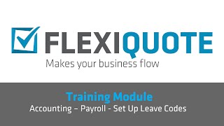 Accounting – Payroll - Set Up Leave Codes