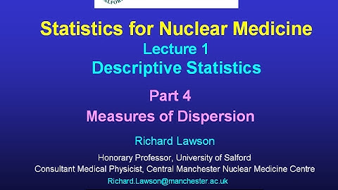 Statistics Lecture 1, Descriptive Statistics; Part 4