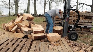 Using The Oregon 25 Ton Log Splitter Vertically For The First Time