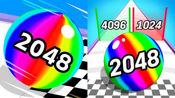 Ball Run 2048 vs Number Ball Race & Merge 3D All Levels Gameplay Android, iOS