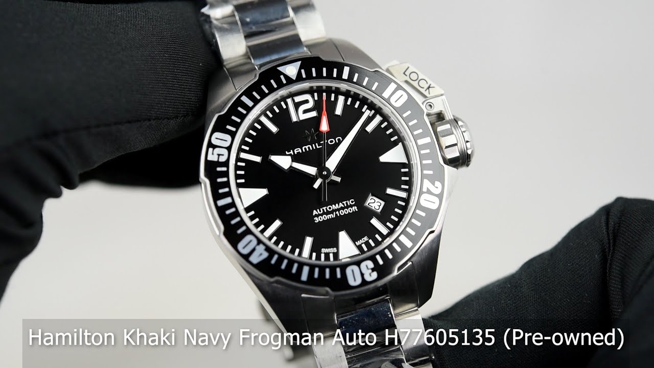Hamilton Khaki Navy Frogman Auto H77605135 (Pre-owned) - YouTube