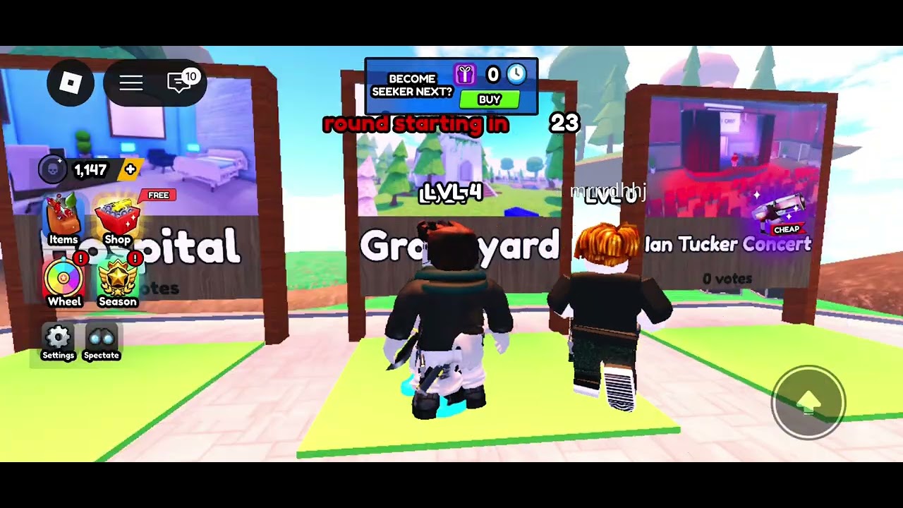 I played hide or die in Roblox 