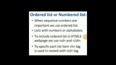 HSC Board IT Chapter 1 Advanced Web Designing | Ordered List in HTML5