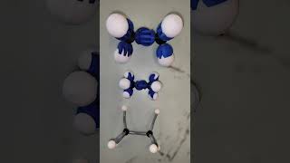 Comparison ball-and-stick-model vs 3d printed kimball spherical electron cloud model