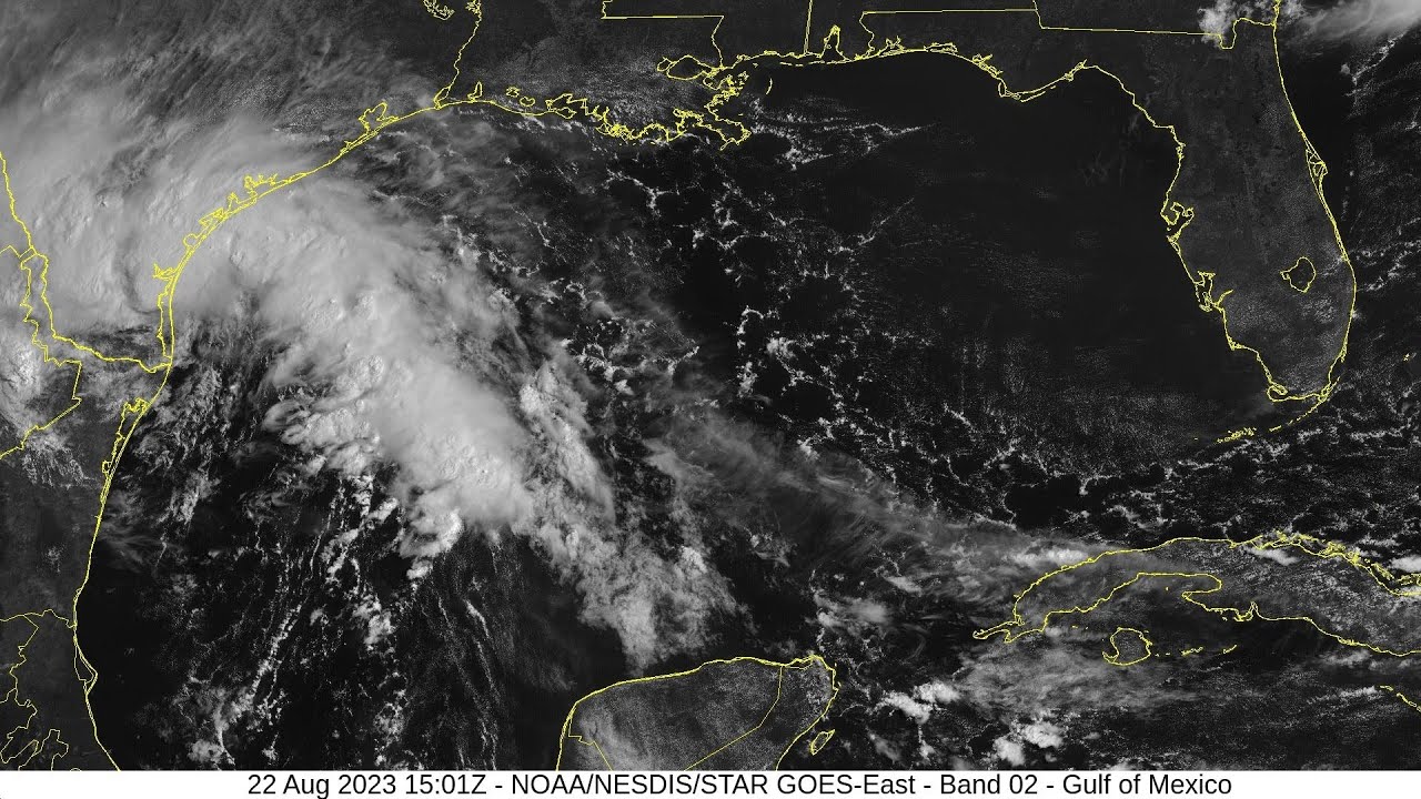2023 Harold - 1 Kilometer Resolution Visible Satellite Imagery Animation (HD 1920x1080)