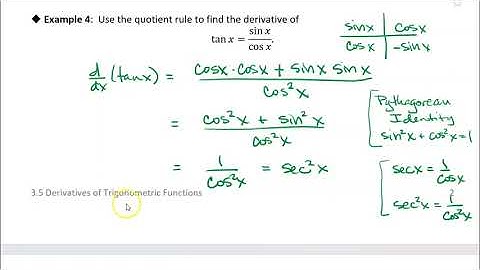 3.5 Derivatives of Trigonometric Functions: Example 4