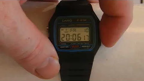 Switching Between 12 Hour PM 24HR Military Time Modes Casio F-91W A158 A159 A168 W86 LA-680-WA Watch