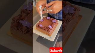 Tasty chocolate brownie cake decoration #shorts #viral #trending #youtubeshorts