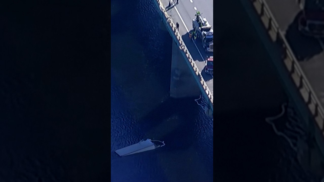 Box truck crashes off bridge into river