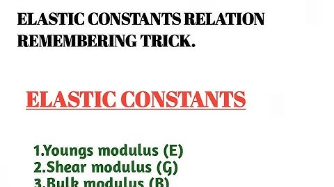 Elastic constants by Civil Concepts
