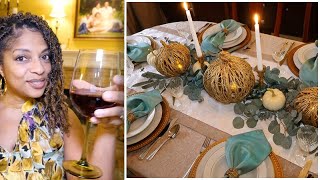 Homemade Pumpkin & Eucalyptus Thanksgiving Tablescape + Tylza Wine Fridge Review