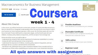 Macroeconomics for Business Management Coursera course quiz answers #coursera #courseraquizanswers