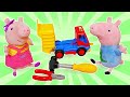 George e Peppa Pig procuram brinquedos pela casa! Histórias para crianças com brinquedos de pelúcia