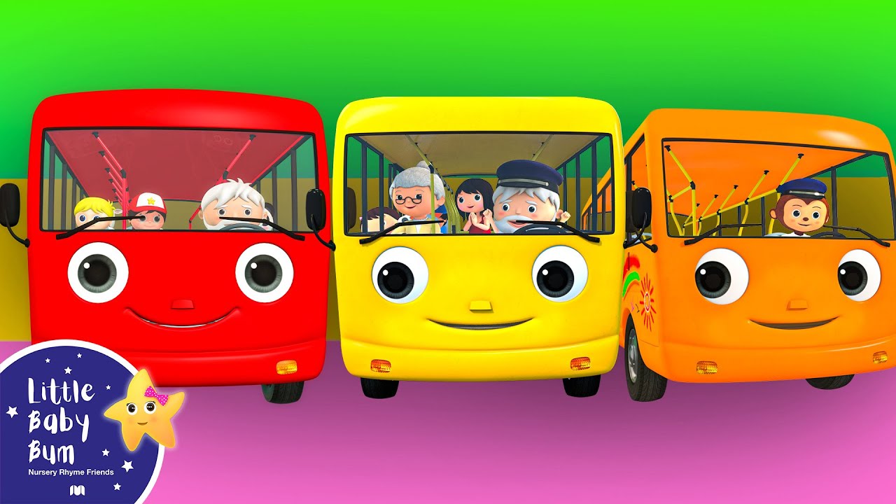 Color Bus + Wheels on the bus 3D Vehicles 🚌Wheels on the BUS Songs