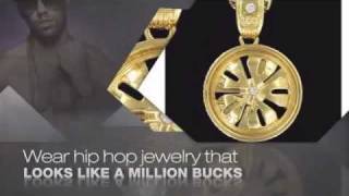 Gold Split 5 Spoke Hip Hop Spinner Pendant & Chain