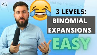 Binomial Expansion: EASY | 3 Levels | A-Level/AS  - [Master using only TWO rules!]