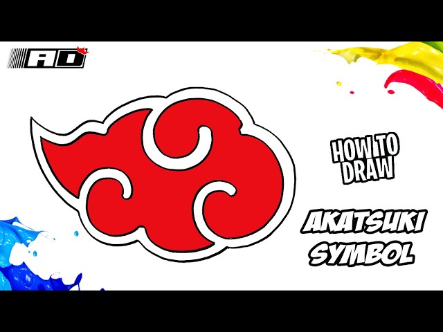 Como desenhar símbolo da AKATSUKI  How to draw AKATSUKI SYMBOL 