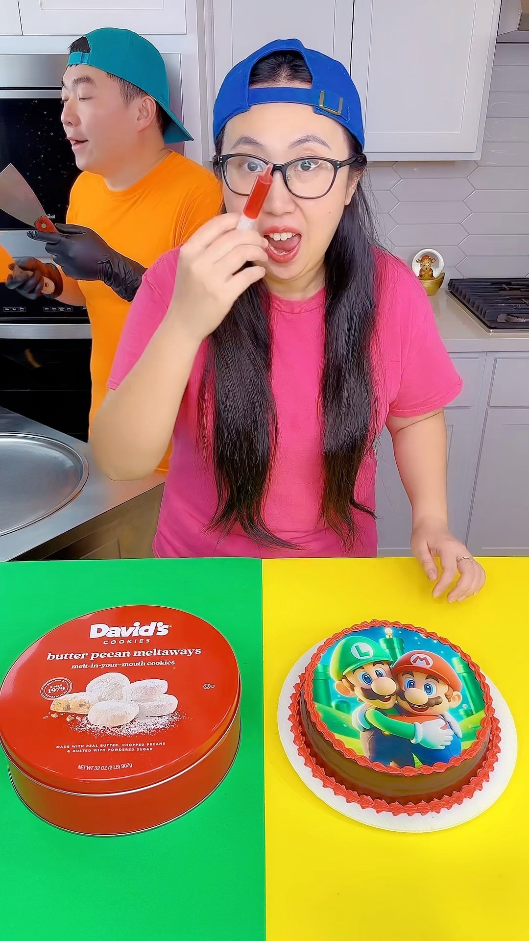 Mario cake vs spicy sauce ice cream challenge! 05 ? #funny by Ethan Funny Family