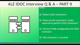 ALE IDOC Interview Question's and Answer - Part 9 | IDOC Extension |