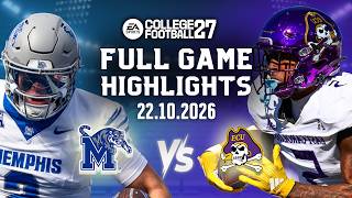 Memphis Tigers Vs East Carolina Pirates Full Game Highlights Oct 22, 2026 NCAA COLLEGE FOOTBALL 27