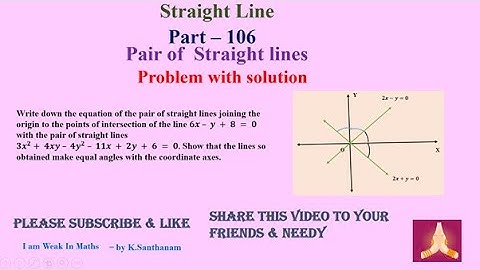 #Straight_Line  106 ,    #ProblemWithSolution, Please Subscribe, Like & Share  🙏
