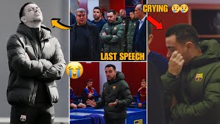 😢 😢 XAVI IN EMOTIONAL SPEECH BIDS FAREWELL TO THE PLAYERS AND BARCELONA🥺 XAVI OUT BARCELONA!