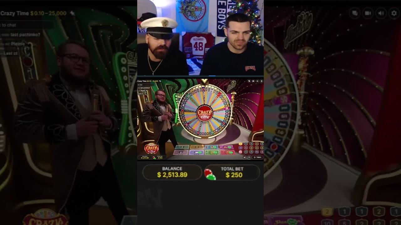 $250 BET ON THE CRAZY TIME WHEEL! #shorts #casino #crazytime