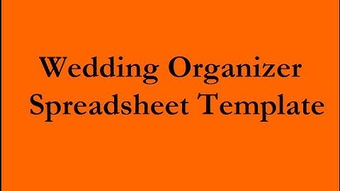 Wedding Planning Spreadsheet Organizer