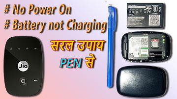 Jiofi Dongle no power on and battery not charging problem repair easily at home using Pen In hindi.
