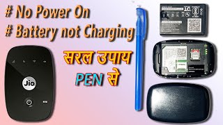 Jiofi Dongle no power on and battery not charging problem repair easily at home using Pen In hindi. screenshot 2