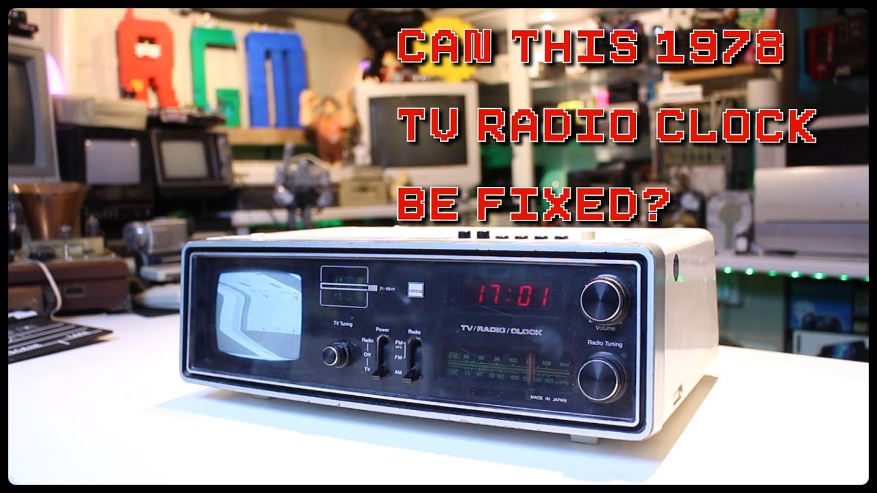 SHARP 5T-20H B/W CRT TV RADIO CLOCK : show and tell and quick restoration, Seen in 