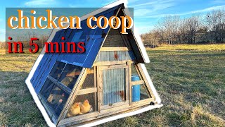 DIY Mobile chicken coop Timelapse in 5 mins! Predator proof! #chicken #coop #diy