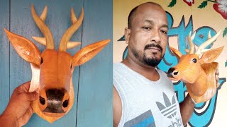 TRANSFORMING WOOD INTO DEER HEAD || SIMPLE ARTS AND CRAFTS ||