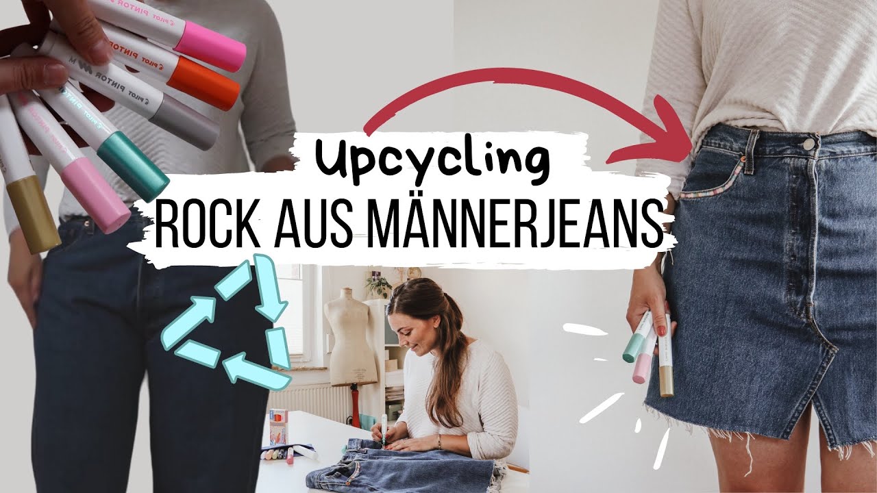 Rock aus (Männer-)Jeans umnähen EASY UPCYCLING mit PINTOR - YouTube