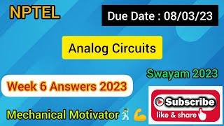 Analog Circuits | Week 6 Quiz | Assignment 6 Solution | NPTEL | SWAYAM 2023