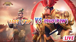 LIVE: War Time! 1307(F2P) VS 1960(P2W)!  We Got 61M Crystal!! Can We Get 7 Marches??