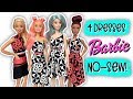 4 Dresses without sewing for Barbie. The easiest dresses in the world.