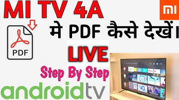 Watch PDF In Android Tv | Mi Tv 4A Watch PDF | Step By Step