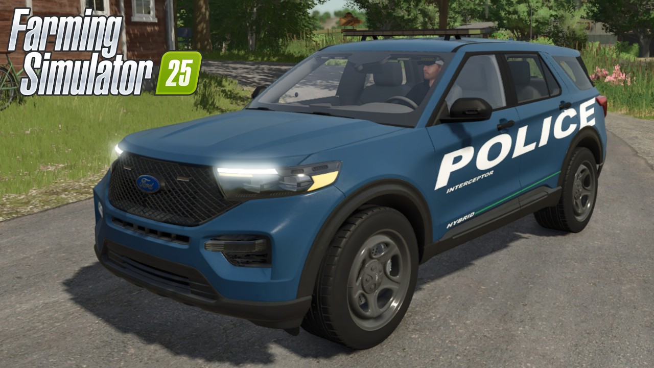 FS25 Ford Explorer POLICE INTERCEPTOR CAR MOD For Farming Simulator fs25-ford-explorer-police-interceptor-car-mod-for-farming-simulator