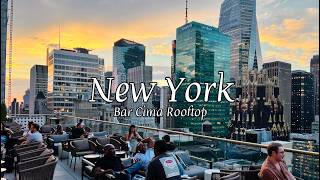 [4K] NYC Midtown Grayson Hotel Rooftop🌆 Bar Cima🍸 Walking Tour from Sunset to Nighttime!🌃🥰 #rooftop