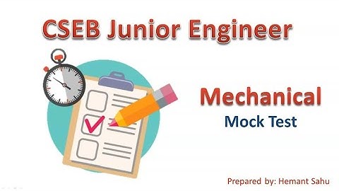 CSEB JE Mechanical mock test | model paper with answer key